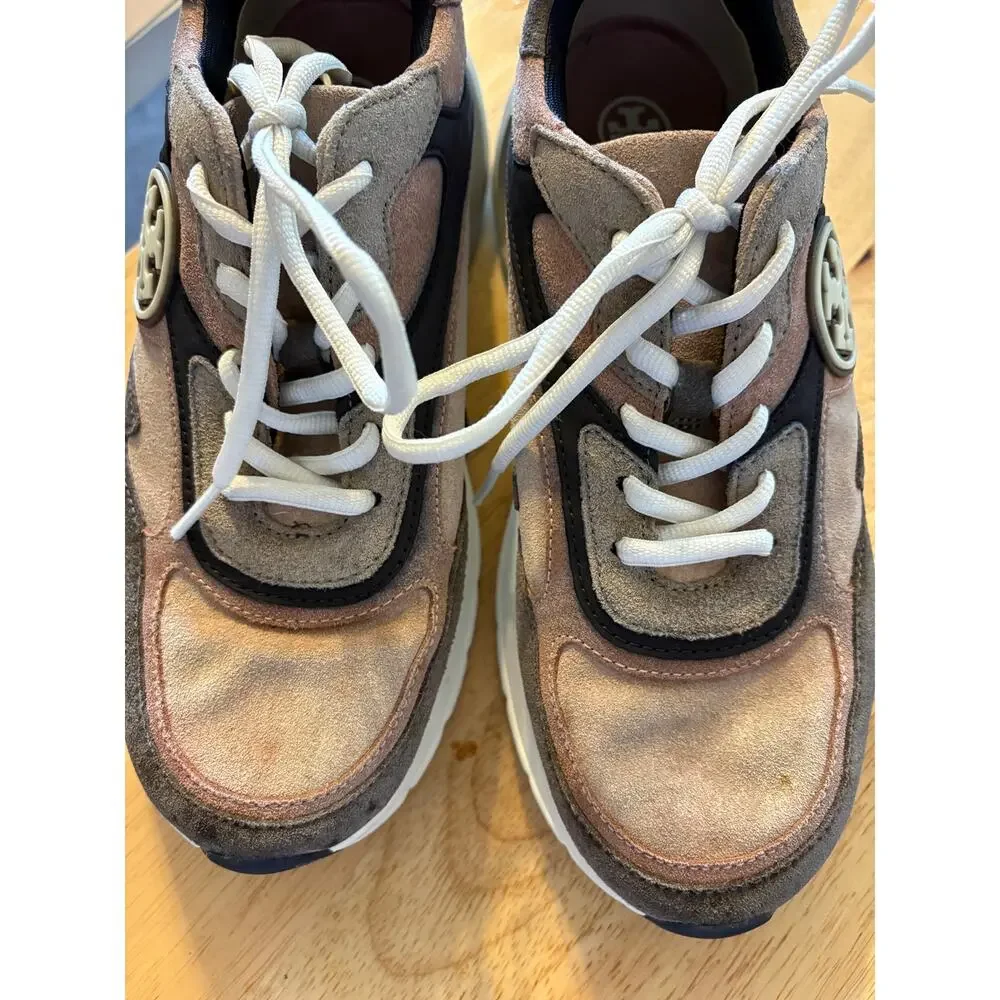 Tory Burch Sawyer  Pink and Beige Sneakers Sz 9